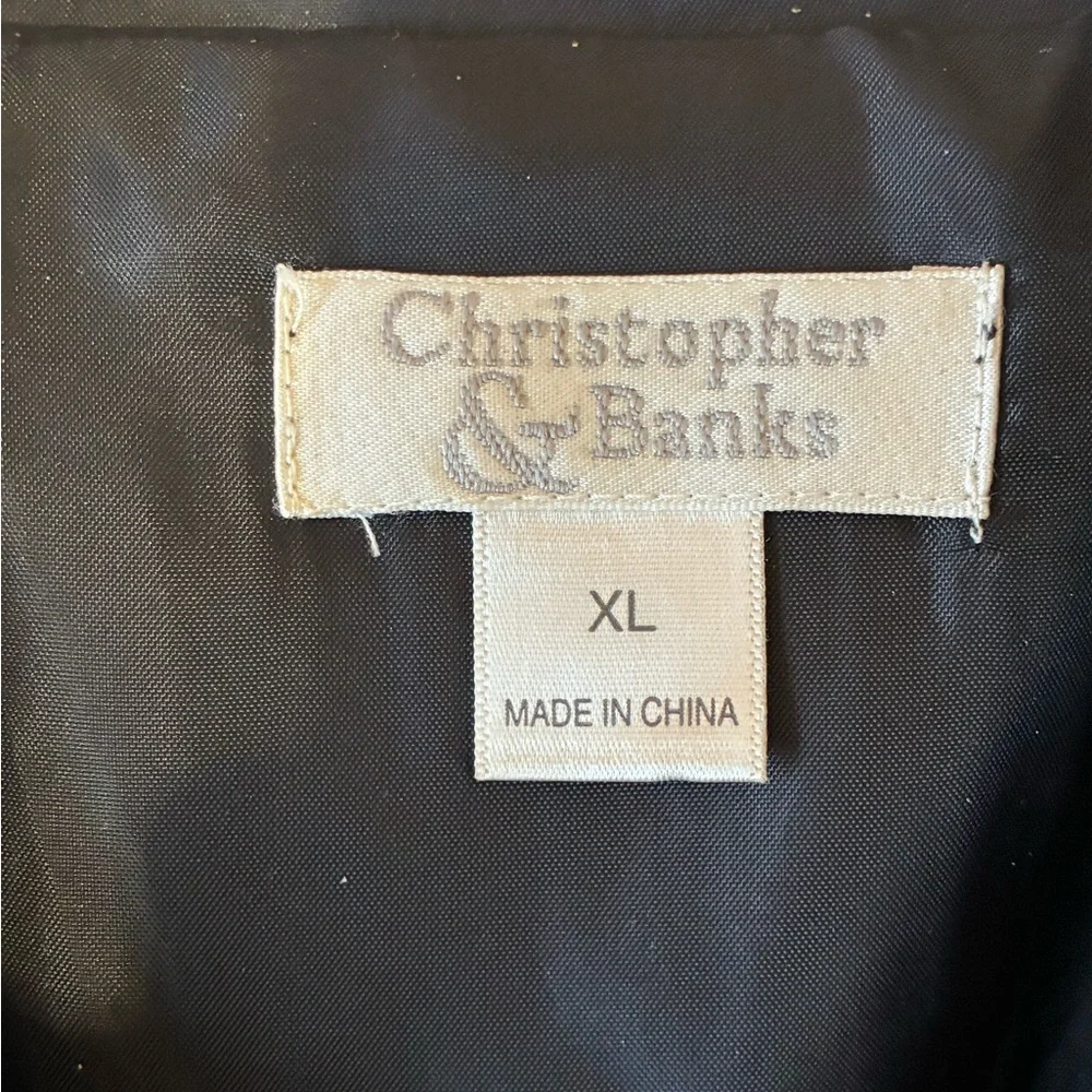 Christopher & Banks Black Sparkly Tweed Zip-Front Jacket - Fully Lined - Picture 9 of 9